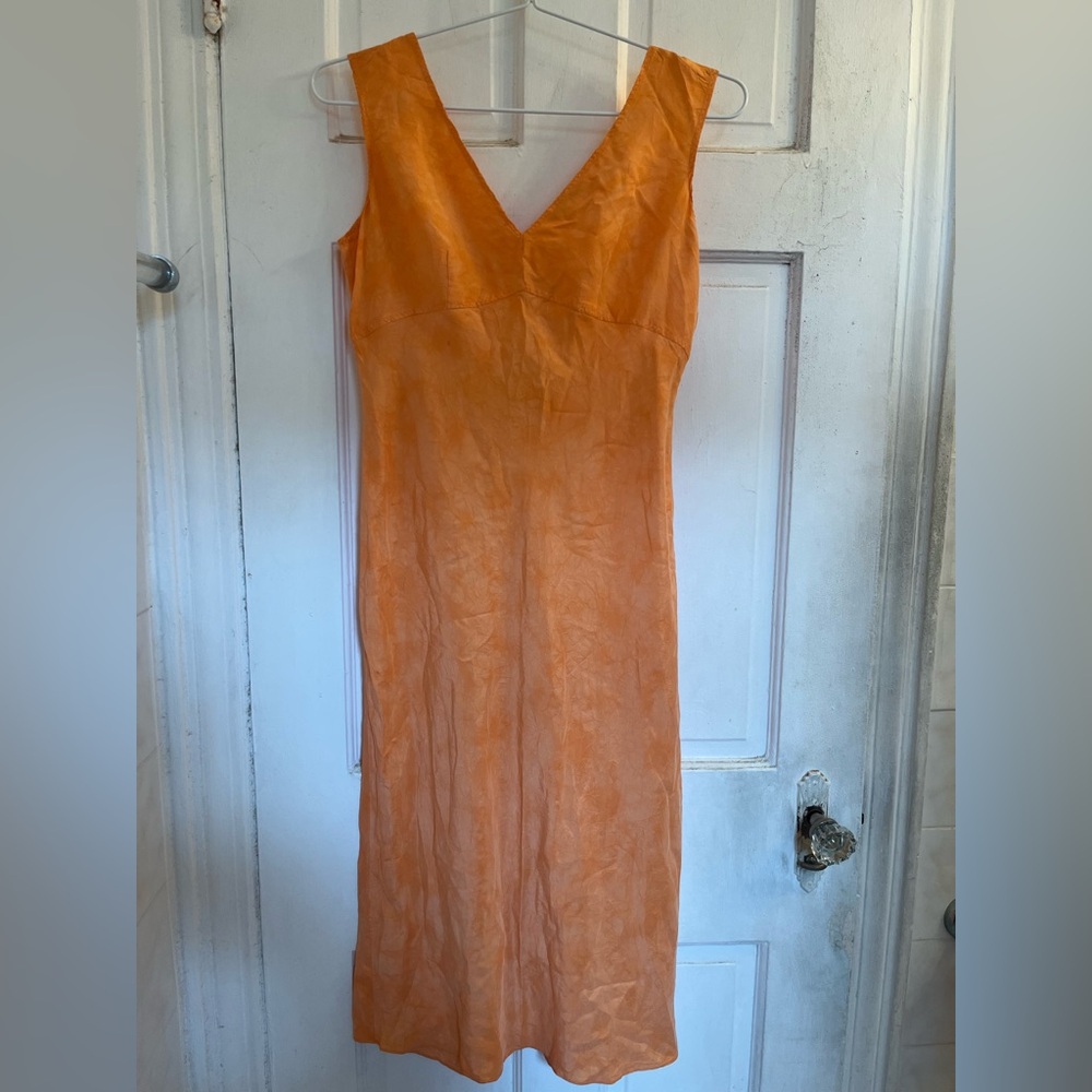J. Crew orange silk slip dress in size 4